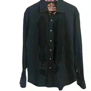 Robert Graham Men’s Black Button Down Dress Shirt size M